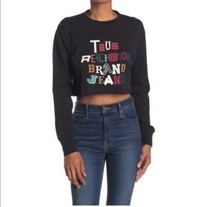 🌸 True Religion Mixed Up Long Sleeve Crop top